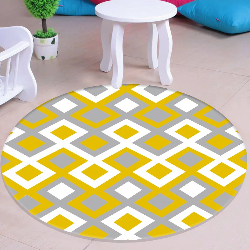 Современный ковер в скандинавском стиле коврик желтого и коричневого цветов