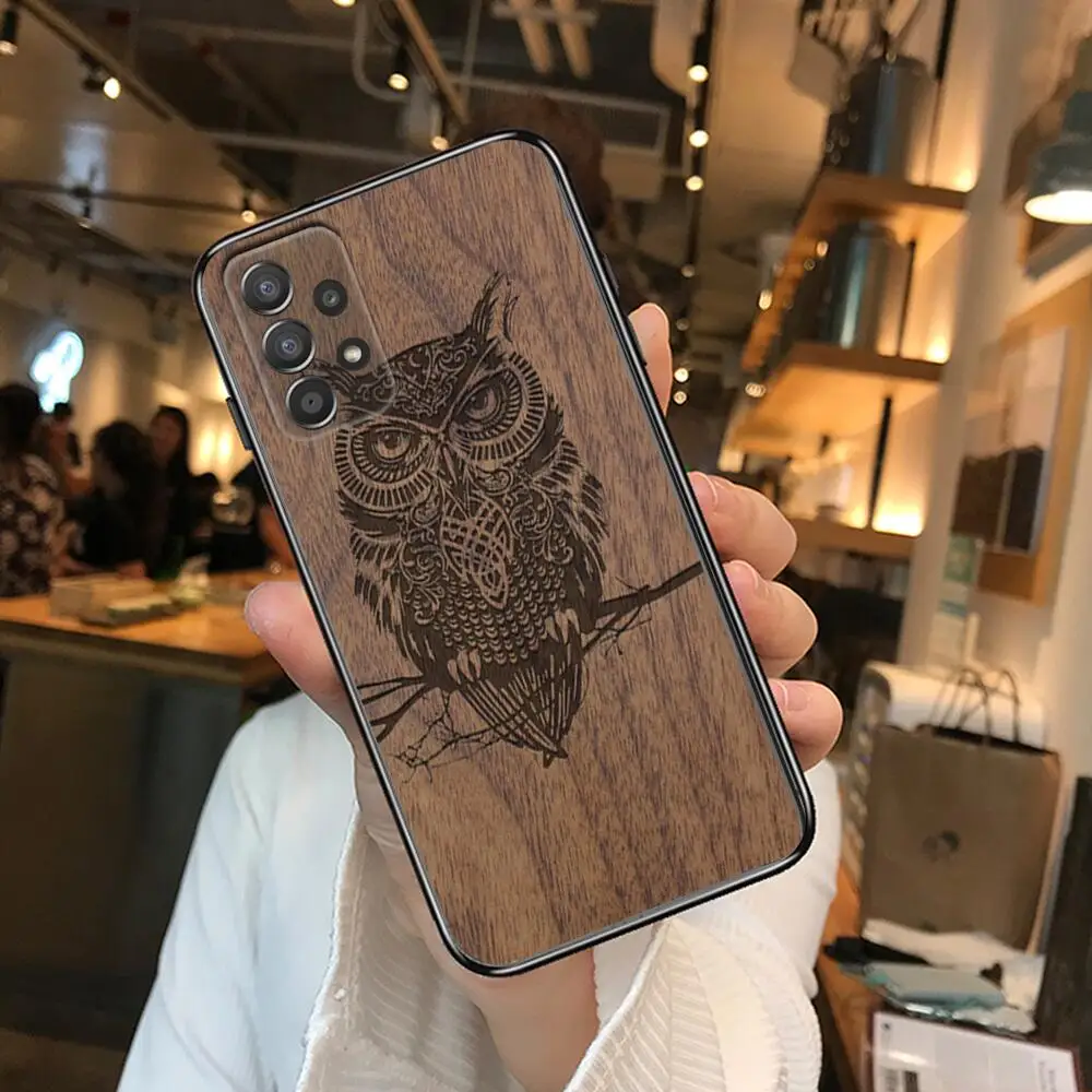 Natural wood texture pattern Phone Case Hull For Samsung Galaxy A70 A50 A51 A71 A52 A40 A30 A31 A90 A20E 5G S Black Shell Art Ce