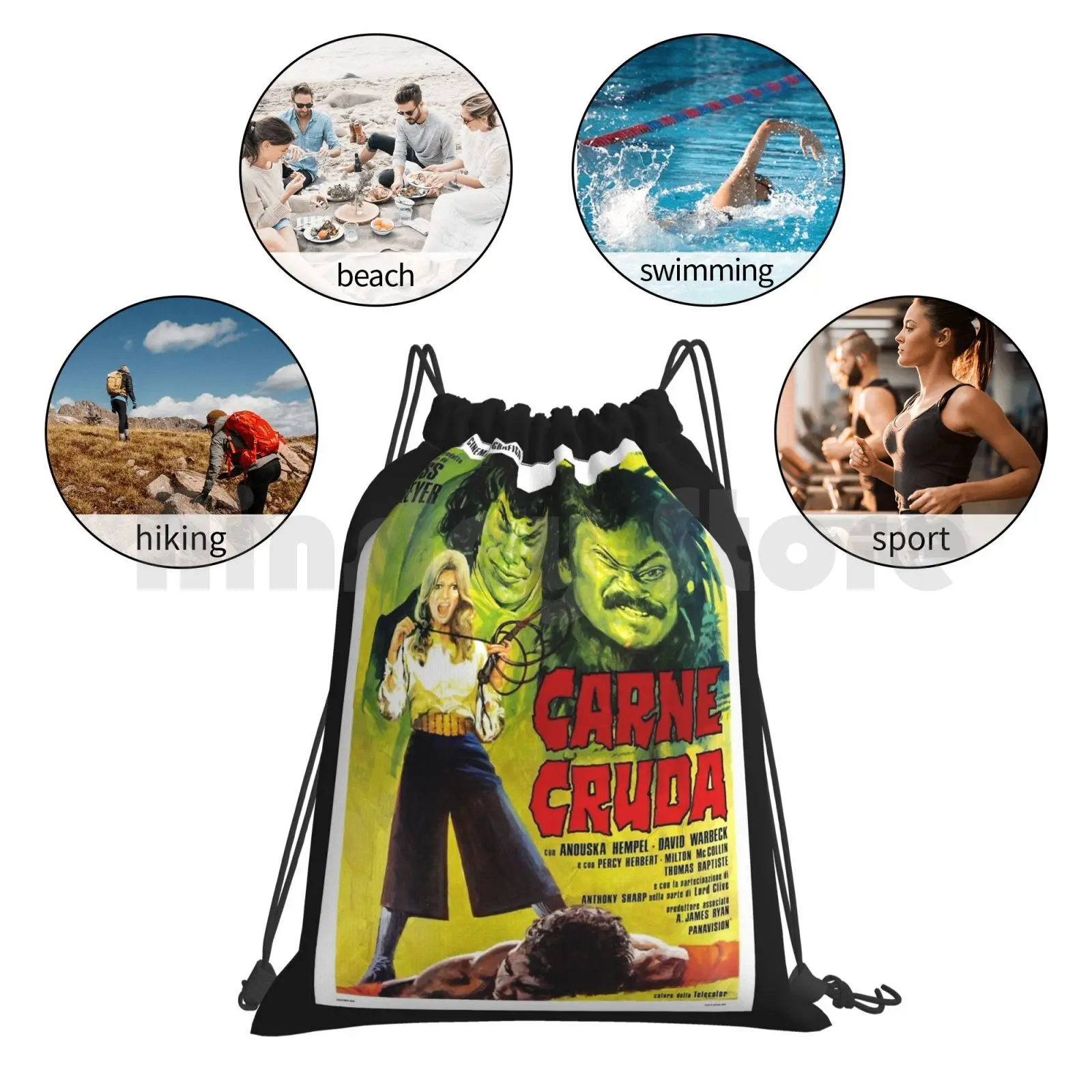 Винтажный Фильм-рюкзак сумка с Кулиской Cruda спортивная водонепроницаемый Фильм
