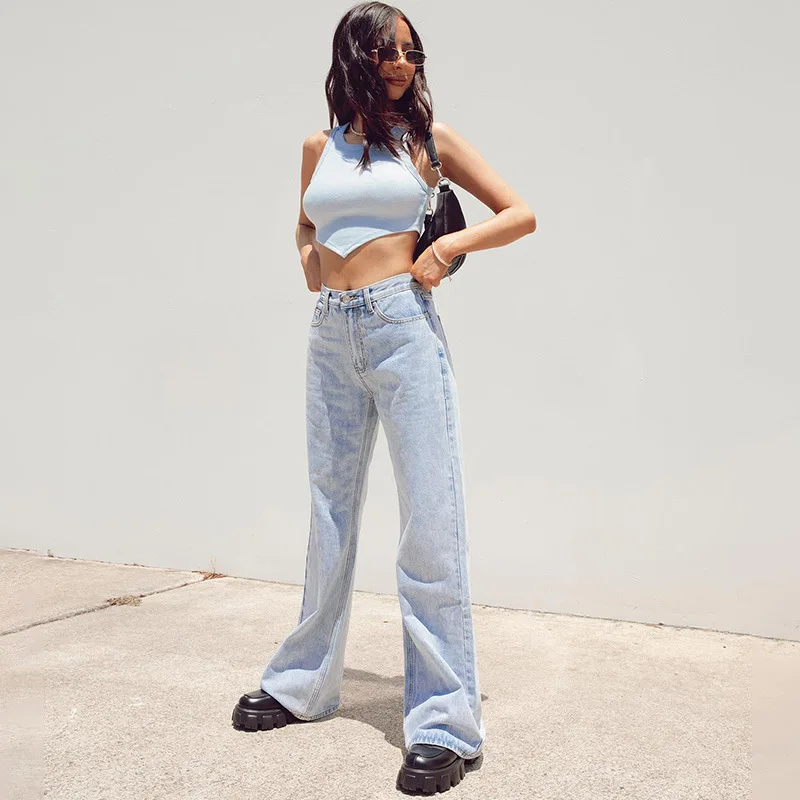 Повседневные майки соблазнительный женский топ с открытым плечом синего цвета