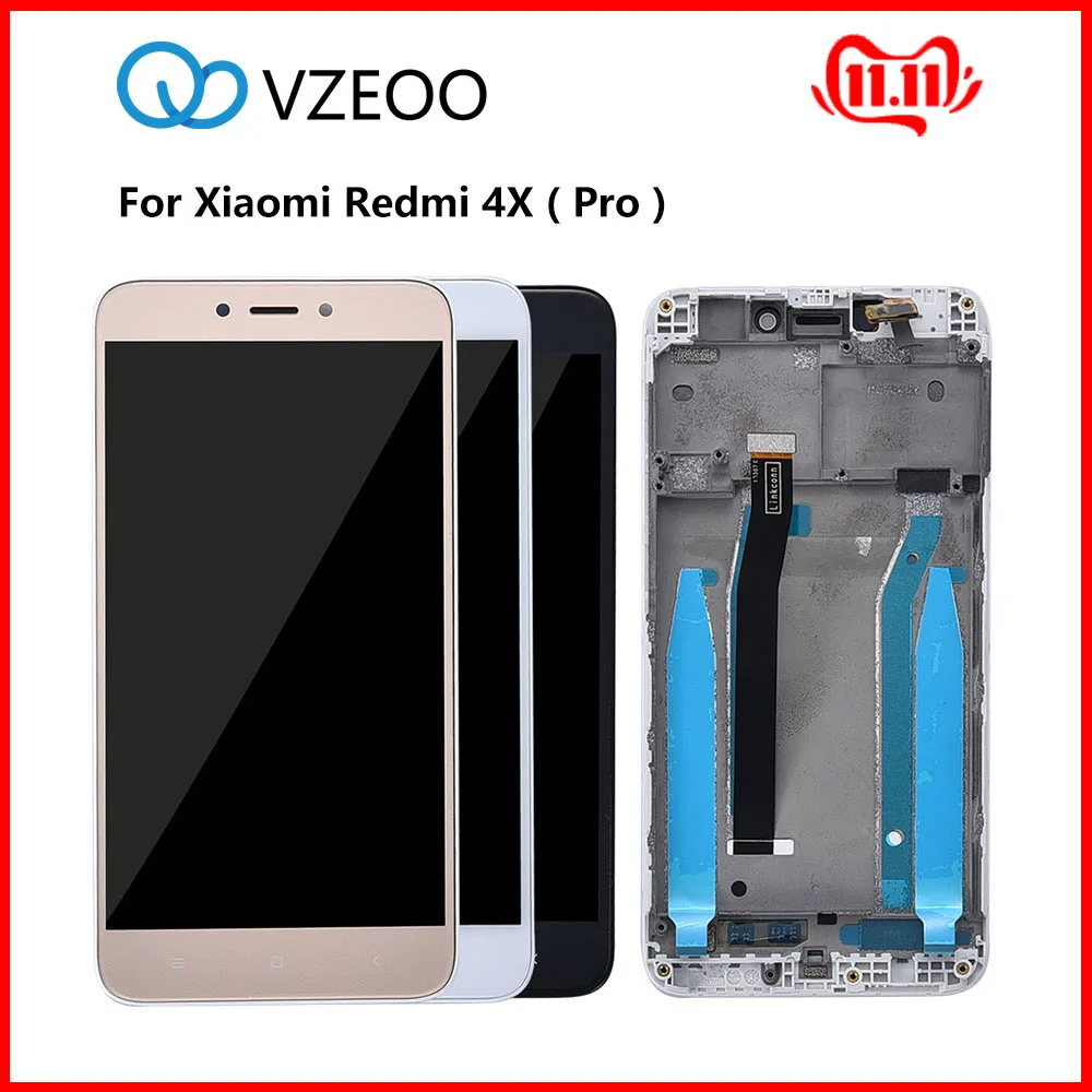Дисплей для Xiaomi Redmi 4X ЖК сенсорный экран с рамкой дисплей оригинальная замена FIG LX1