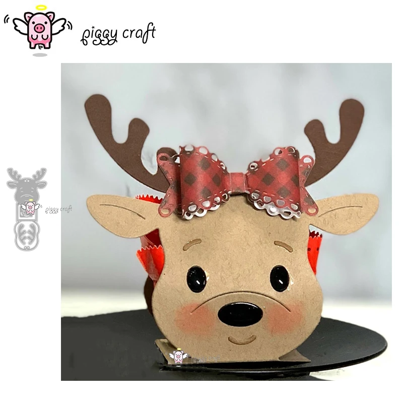 Piggy Craft metal cutting dies cut die mold Reindeer candy drink box Scrapbook paper craft album card punch knife art cutter die