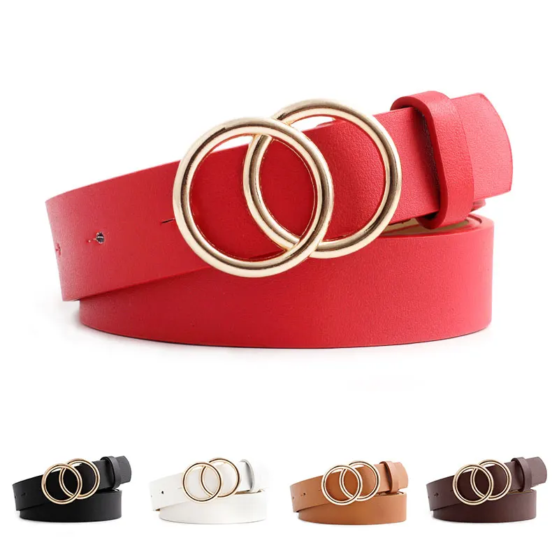 Двойной ремень с металлической пряжкой винтажные широкие из искусственной кожи