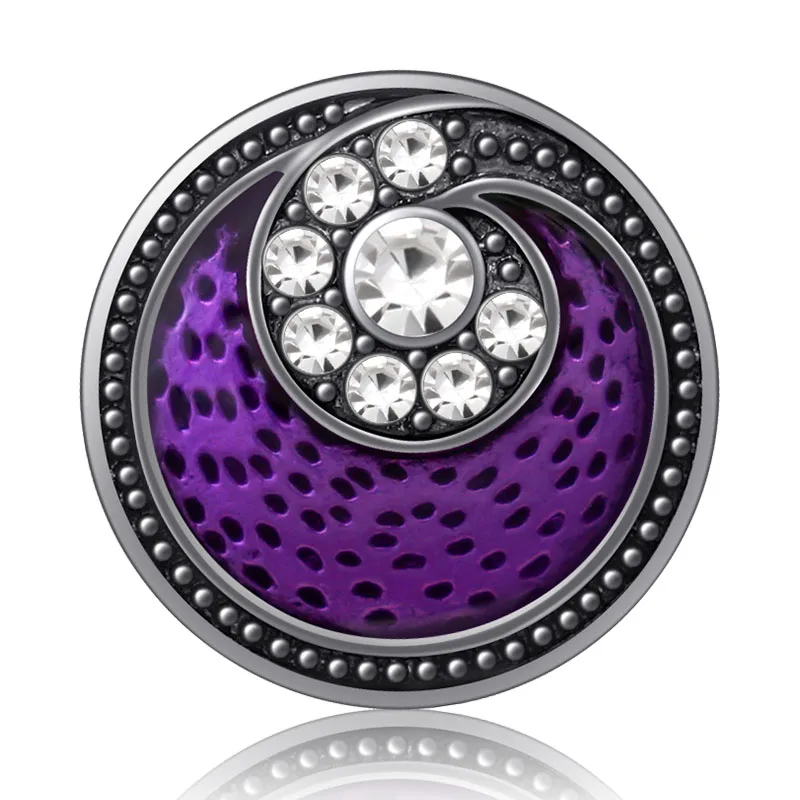 

New Rhinestone Love Heart Rotating patterns metal 18MM snap buttons fit 18mm snap bracelet snap jewelry wholesale