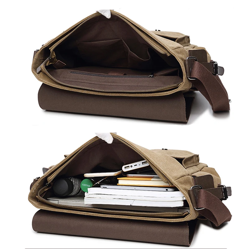 13.3 Inch Canvas Laptop Shoulder Bag Notebook Case for Men Teens School Bags Macbook Acer hp Dell |