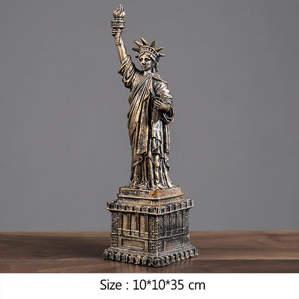 B Скульптура в виде здания Liberty, башня Парижа, миниатюрная модель, украшение дома, искусство, украшения, подарки из смолы - Цвет: B
