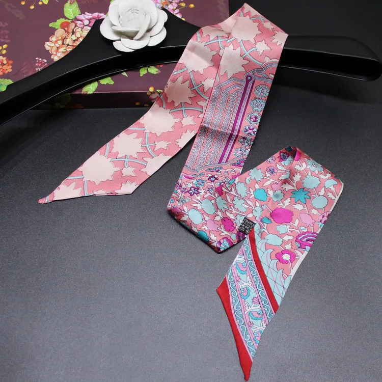 Headband Women Small Ribbon Multi-function Fashion Lady Silk Riband Scarves Handbag Scarf Female Clothing Match Bandeaus