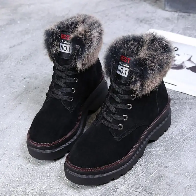 Tuyoki/ботильоны женская зимняя обувь на платформе с круглым носком толстой подошве