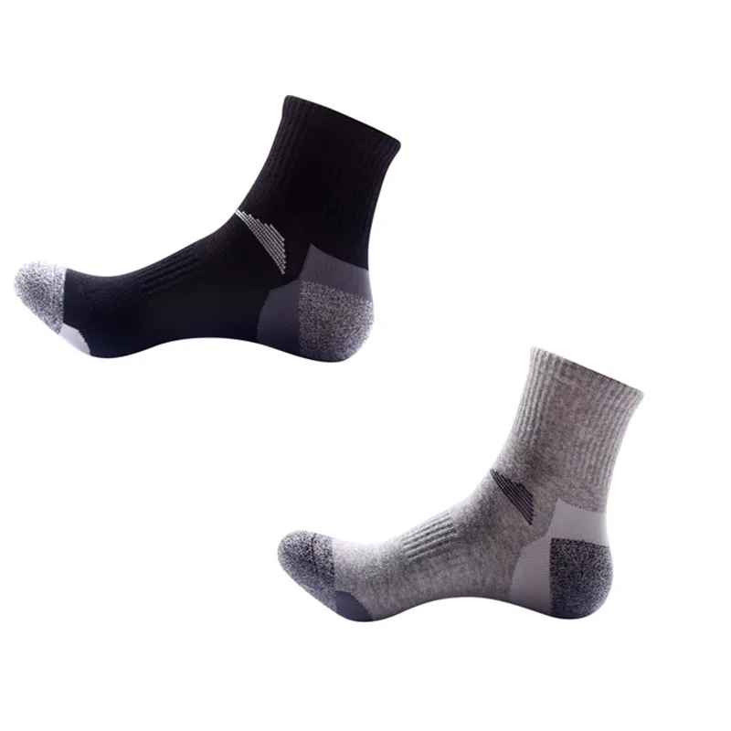 black light gray 2 пары летних спортивных тепловых хлопчатобумажных кашемировых мужских носков унисекс, бесшовные носки для альпинизма, пешего туризма, катания на лыжах, европейские размеры 39-44, Meias - Цвет: black light gray