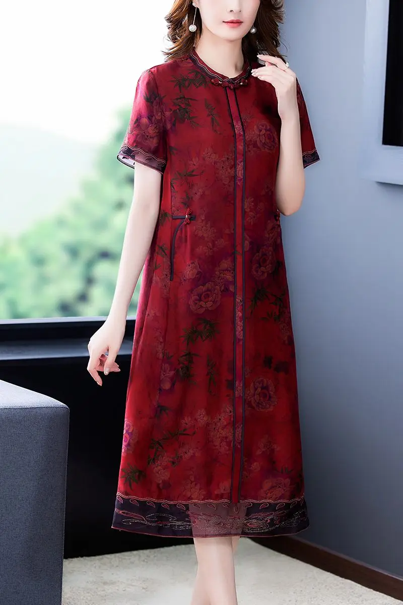 

COIGARSAM 4XL Plus Size Women Long dress Summer Dresses Red Yellow 8972