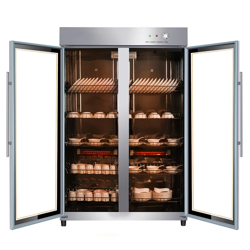 Вертикальная двойная дверь низкая Температура дезинфекционный шкаф столовой