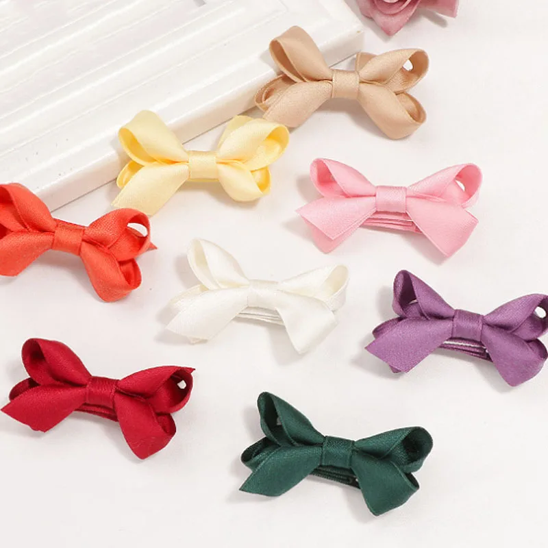

Bow Hair Clip Alligator Clips Girls Ribbon Kids Handmade 13 Colors Sides Accessories