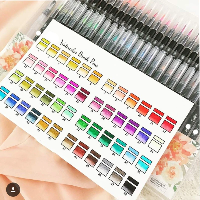 72 цвета чернильный эффект художественный маркер с гибким наконечником для