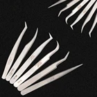 Русский Пинцет для объемных ресниц Пинцет для наращивания ресниц AGUUD, прямой и Изогнутый пинцет из нержавеющей стали, подставка для накладных ресниц для макияжа