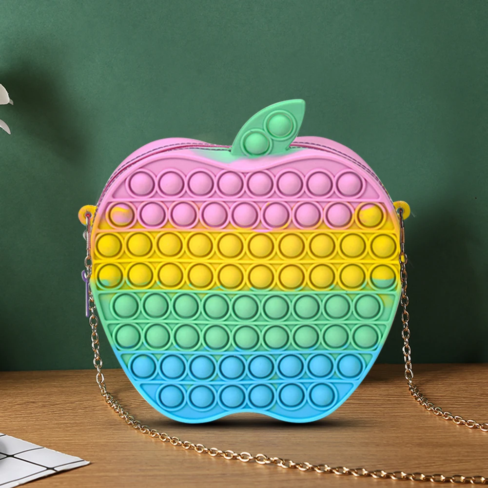 

Пузырьки для снятия стресса радужные игрушки пузырьки сенсорные силиконовые сумки для покупок для девочек