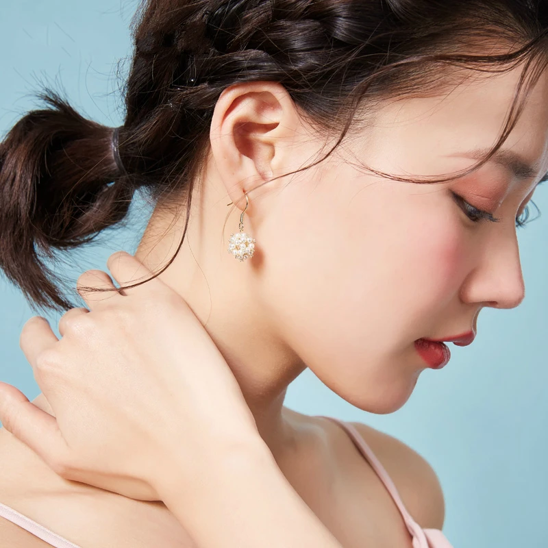 

New Statement Imitation Pearl Ball Earrings For Women Korean Round Pendant Long Earrings Gift Jewelry Free Shipping
