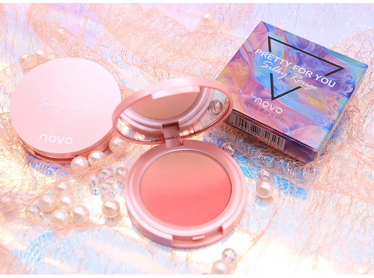 New make-up NOVO sweet pink gradual change blush natural good color double color blush plate nude makeup rouge beauty makeup