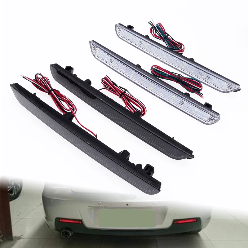 1 Pair Car LED Rear Bumper Reflector Brake Lamp for Mazda 3 2004-2009 Dust-Waterproof Car Tail Brake Stop Running Turning Light