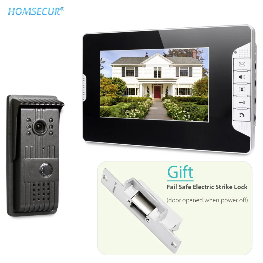 HOMSECUR 7 &quotСвободные Руки Видеодомофон Электрический Замок с ключами в комплекте