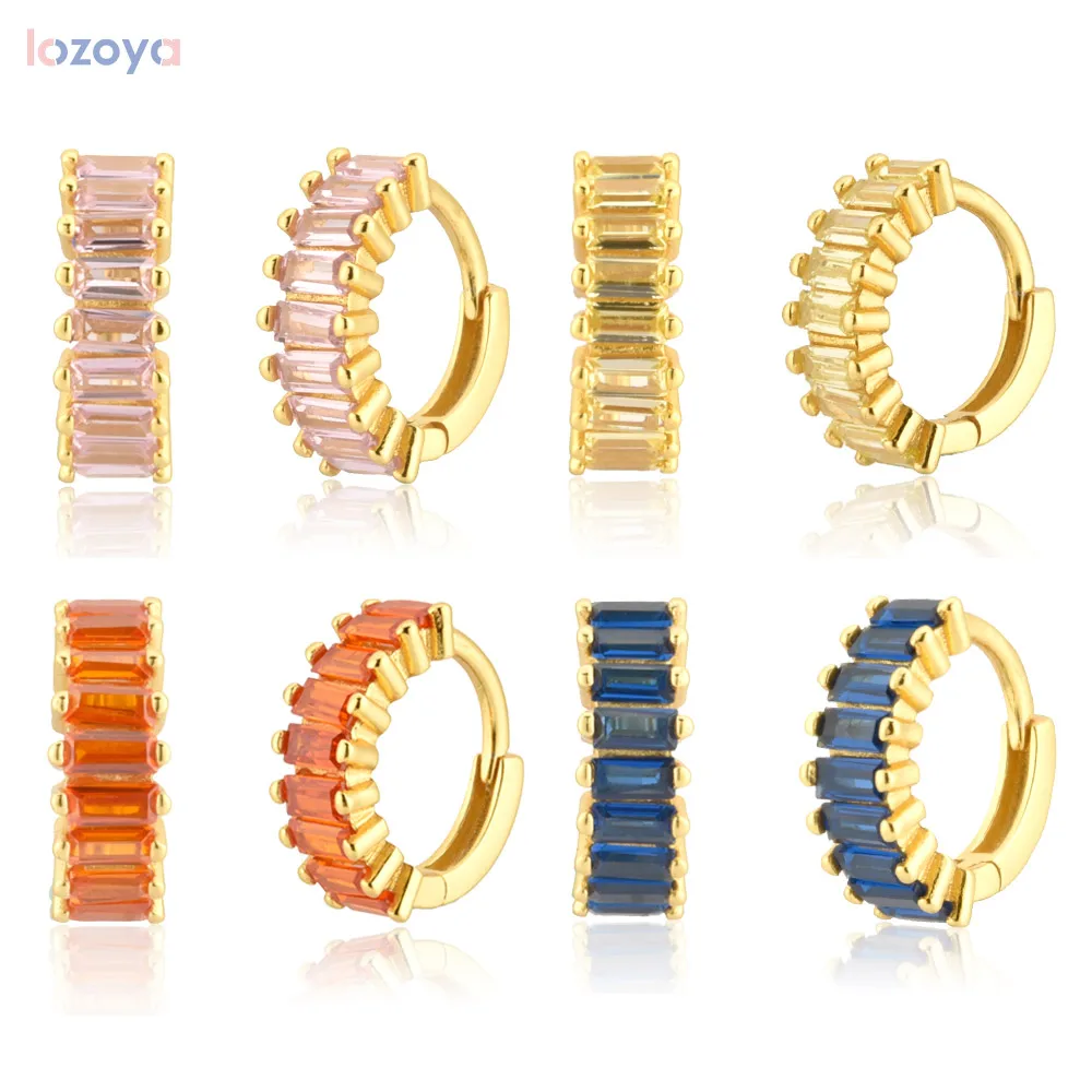 

Серьги-кольца Lozoya женские из серебра 100% пробы, с цирконом