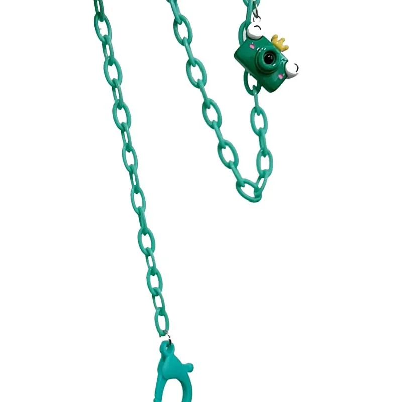 

2pcs/Lot Candy Color Acrylic Masks Chain Cartoon Camera Pendant Glasses Chains Anti-slip Lanyards Eyewear Accessories 58cm