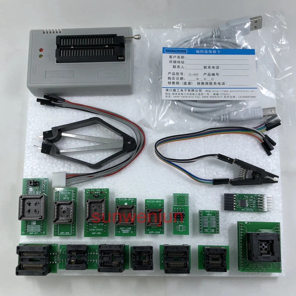 Программатор USB V10.27 XGecu TL866II Plus программатор 15000 + IC SPI Flash NAND EEPROM MCU PIC AVR 15 шт.