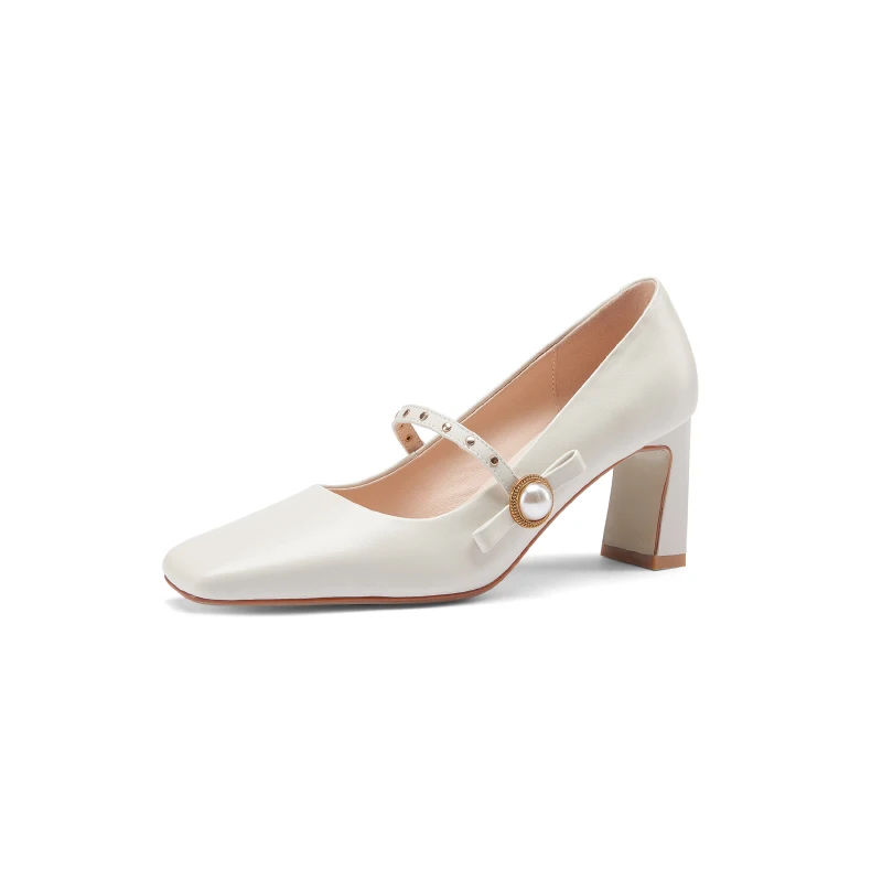 

2021 Women's Casual Shoes High Quality Genuine Leather Loafers Fashion Solid Shoes Fashion Metal Decoration New work shoes *