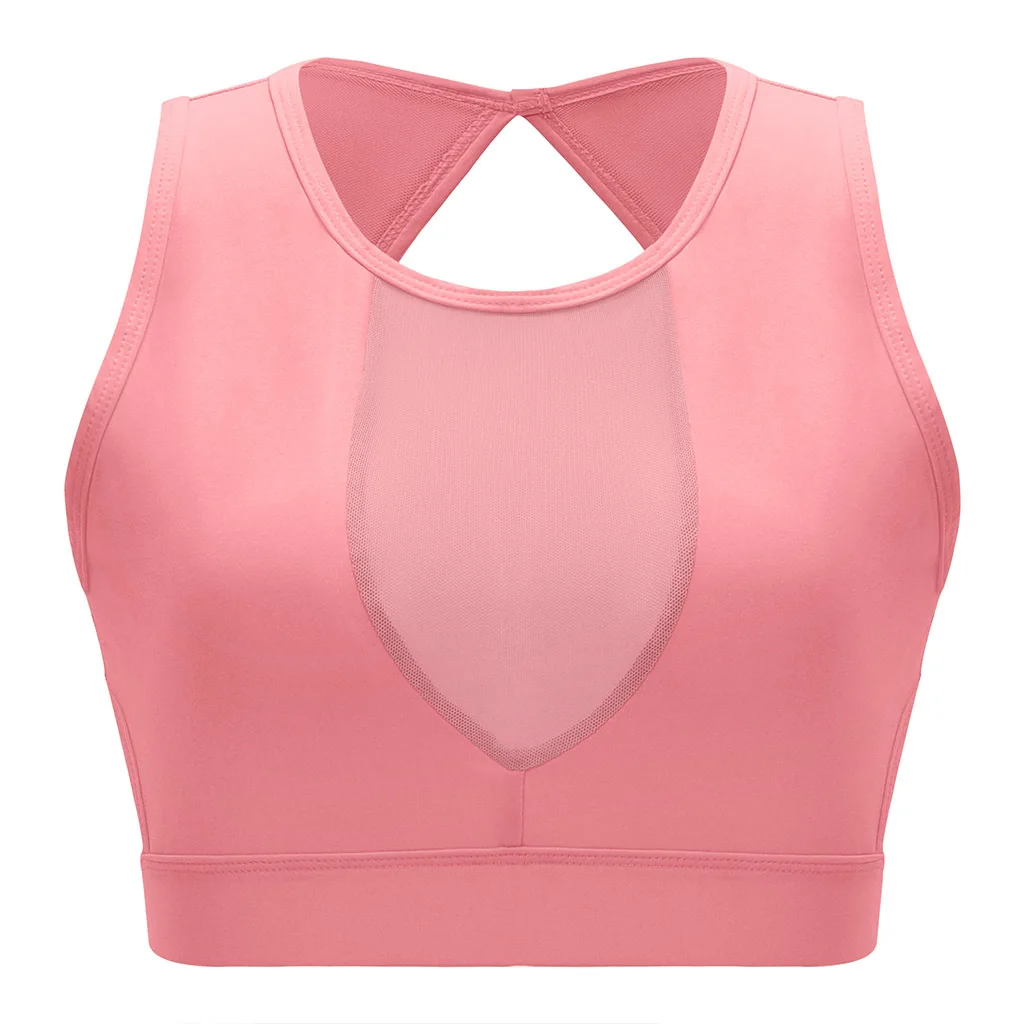 Women Mesh Patchwork Sexy Breathable Quick Dry Sports Bra Side Hollow Out Female Yoga Running Fitness Training Jogging Gym | Спорт и