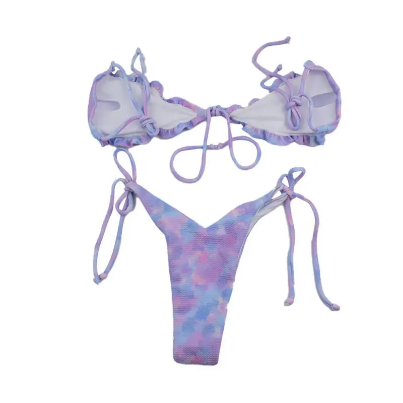 

Women's Bikini Set Tie Dye G-string Padded Swimwear Swimsuit Beach Bathing Suit