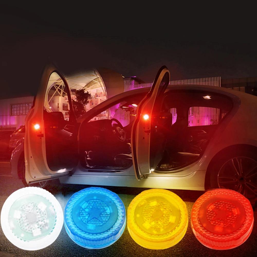

1pcs Door lights Wireless LED Car Door Opening Warning Lights Welcome lamp Strobe Flashing Anti Rear-end Collision Safety Lamps