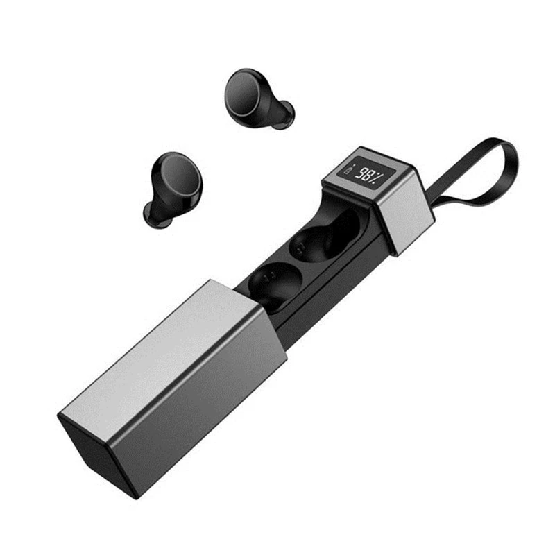 CLAITE беспроводные TWS bluetooth наушники IPX7 водонепроницаемые спортивные шумоподавления HiFi в ухо наушники с микрофоном для Iphone - Цвет: Серебристый