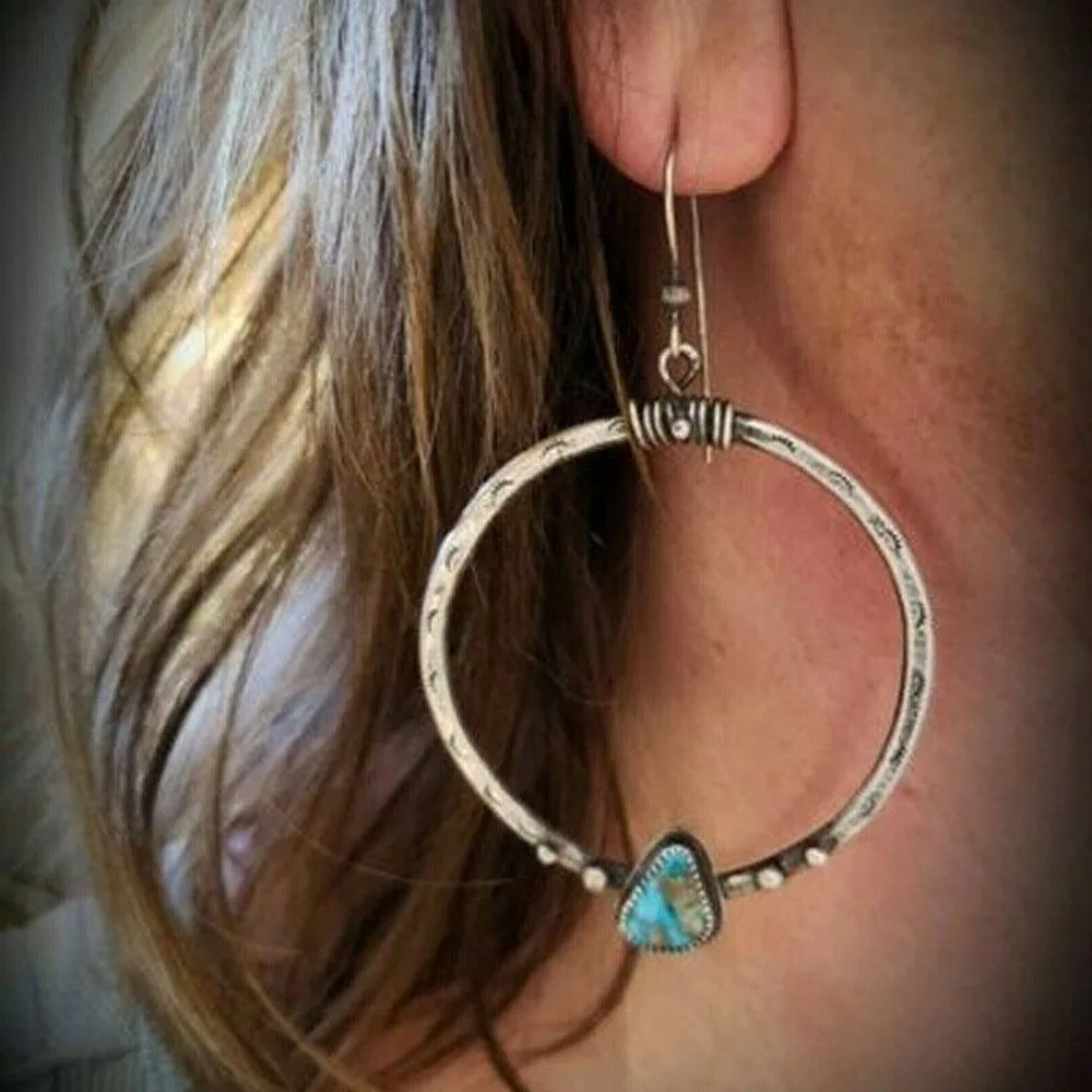 Женские винтажные богемные серьги-обод кольцо этнические серьги в стиле бохо из