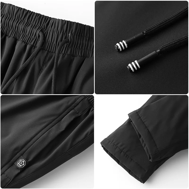 

BAIDAFEILI 2020 Winter Warm Straight Loose Down Pants Mid Casual Heavyweight 90% White Duck Down Full Length Men Clothing Black