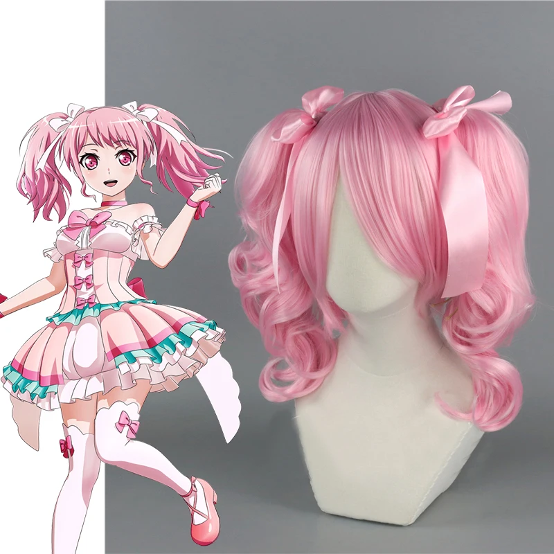 Аниме челка мечта! Пастельные пастельные палитры Maruyama Aya Wig вьющиеся длинные