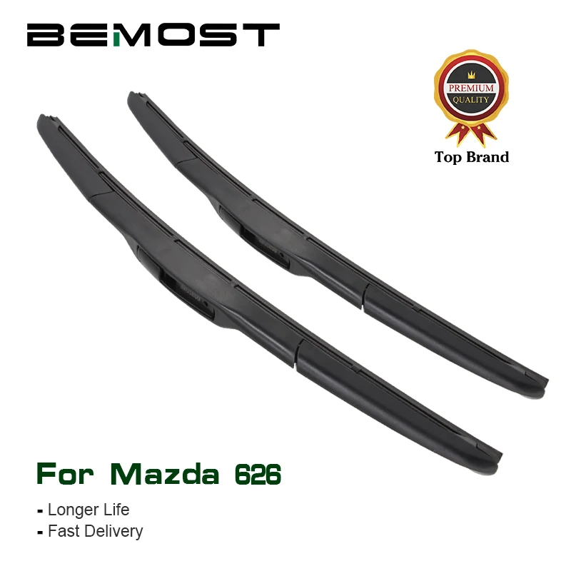 

BEMOST Car Wiper Blades Natural Rubber For Mazda 626 1991 1992 1993 1994 1995 1996 1997 1998 1999 2000 2001 2002 Fit U Hook Arm
