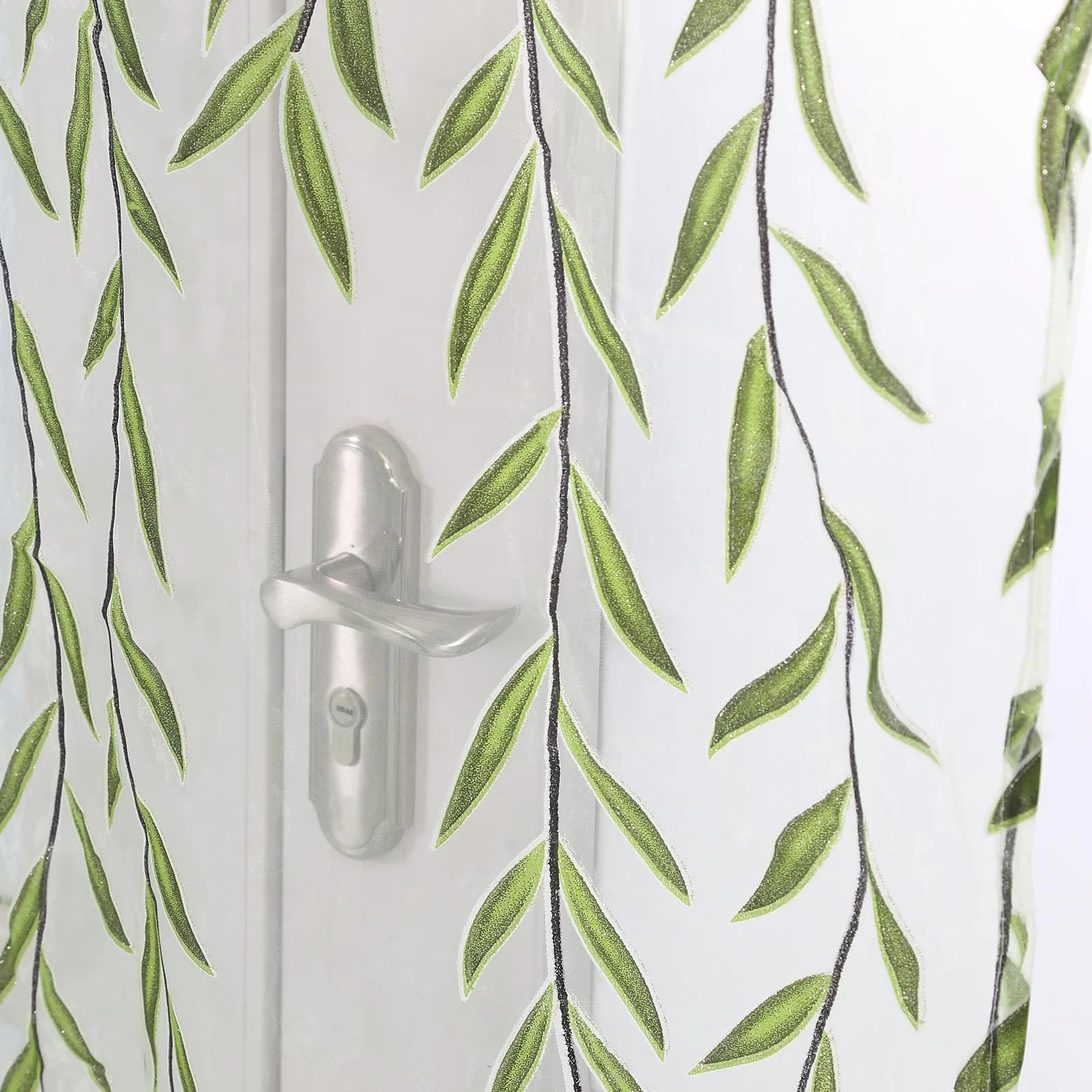 Шторы из вуали с рисунком зеленой и фиолетовой ивы прозрачные Занавески для дома