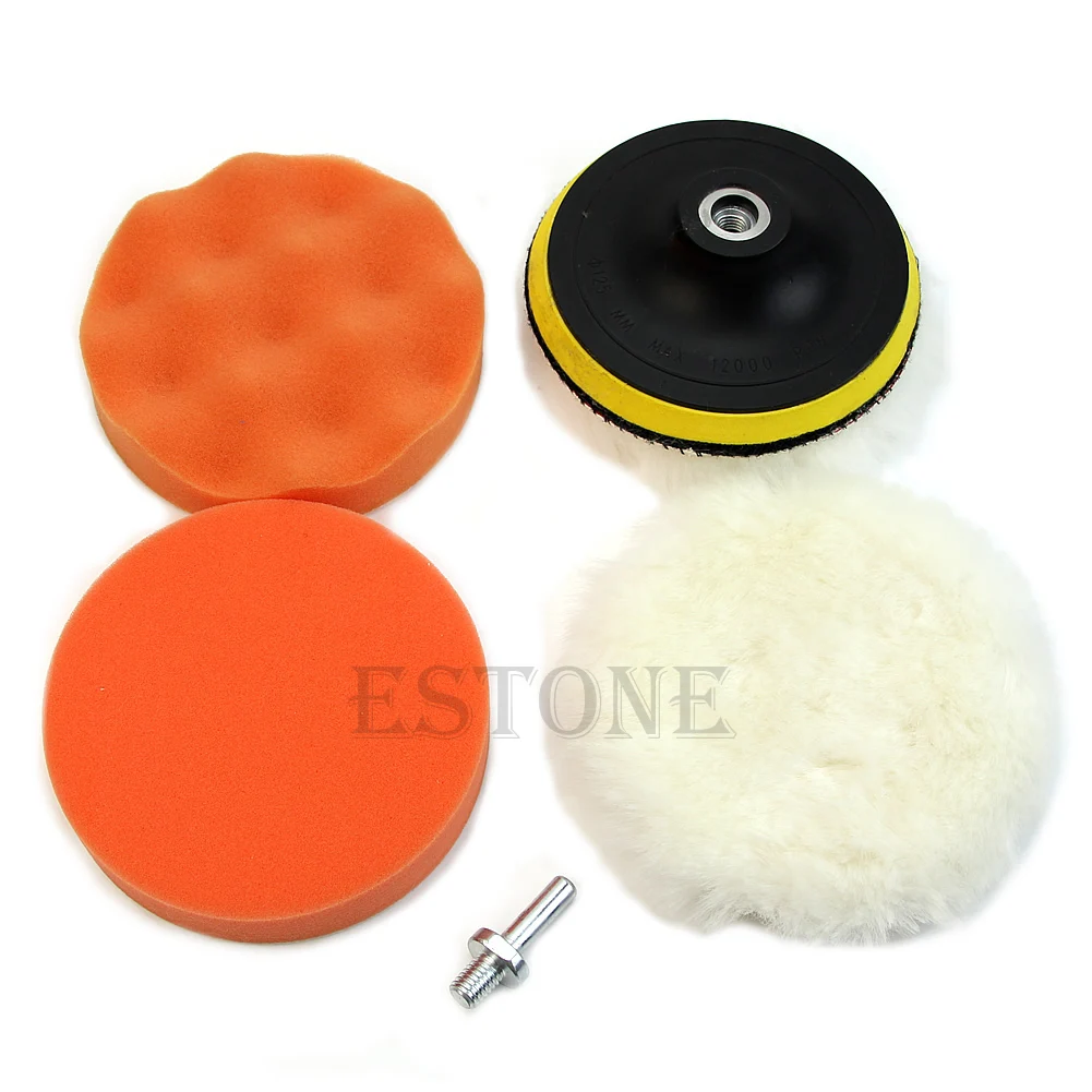 

Sale 6pcs 5'' Auto Car Polisher Polishing Polish Buffer Clean Waxing Pad Set