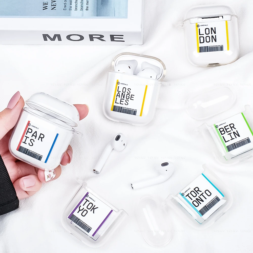 Чехол для наушников INS путешествий страны авиа с буквами Airpods 2nd 1st чехол s