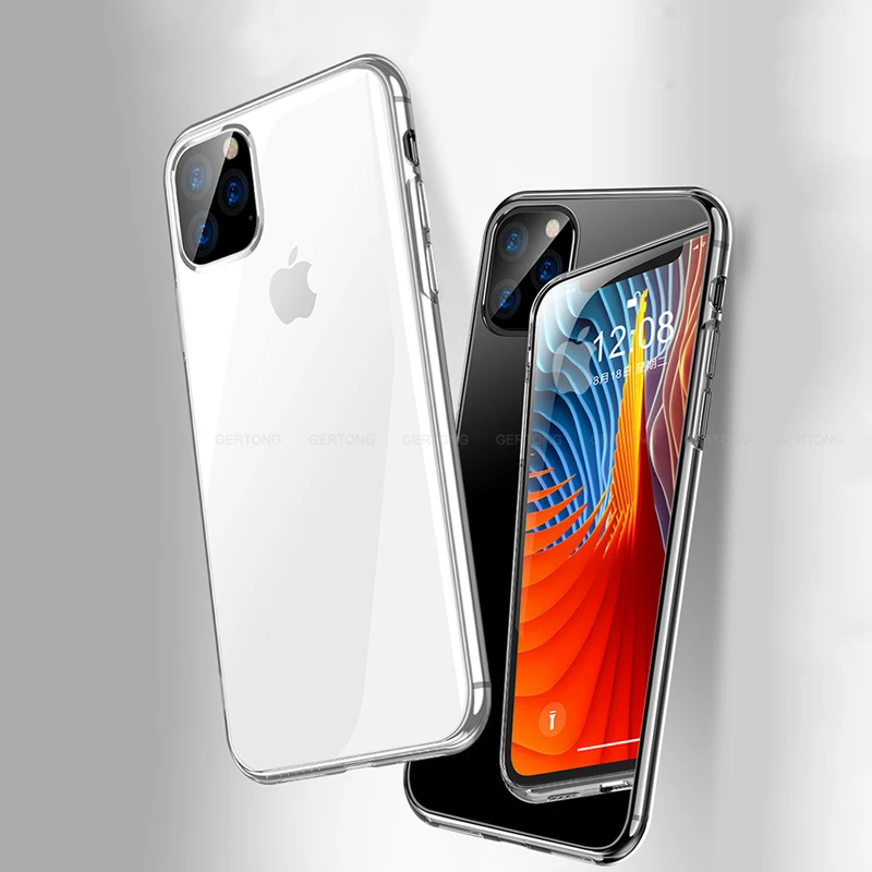 Ультратонкий Прозрачный мягкий чехол из ТПУ для iPhone 11 Pro XR XS Max X 7 8 6 6s Plus 5 5s 5c SE 4 4s
