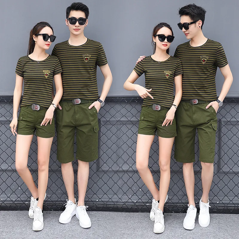 Камуфляжный комплект из двух предметов спортивный костюм женская футболка и