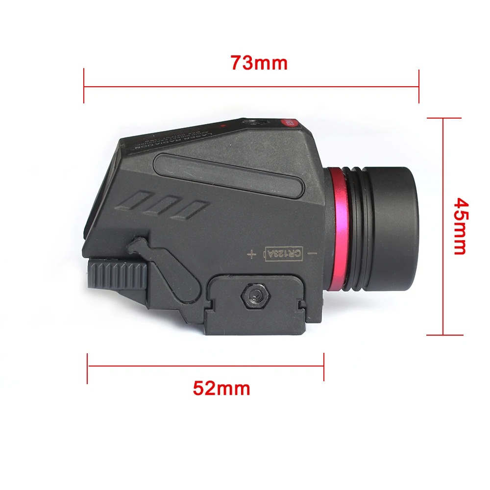 Tactical LED Weapon Gun Light Flashlight Red Dot Laser Sight Military Airsoft Pistol for 20mm Rail Mini | Спорт и развлечения
