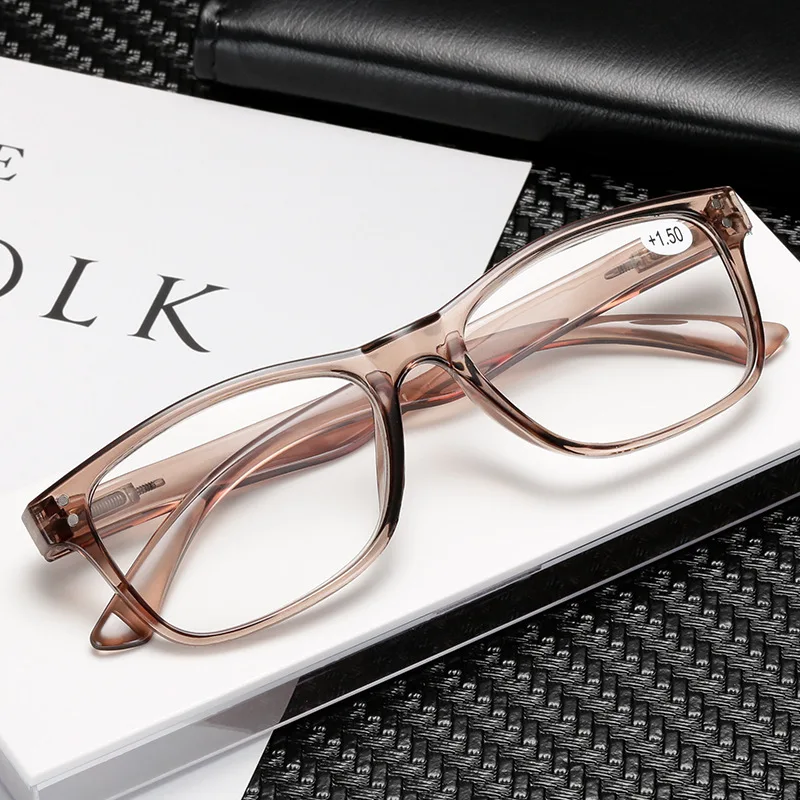 Пластиковая оправа очки для чтения Okulary Do Czytania Leesbril Lunette прозрачная HD резиновая