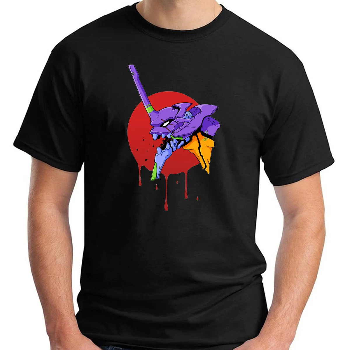 

Summer Fashion Japanese Anime Evangelion EVA01 Art Print T-Shirts Casual Short Sleeve O-neck Cotton Top Tees Cosplay For Fans