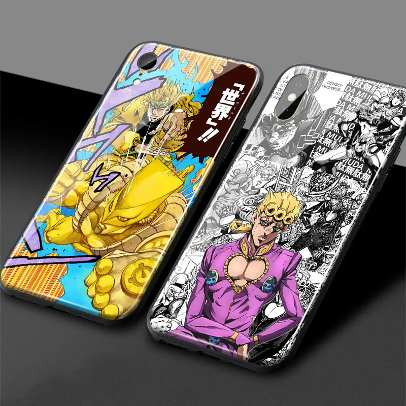 Необычные приключения Джоджо аниме Coque чехол из закаленного стекла для телефона чехол для iPhone6s 7 8 Plus X XR XS 11 PRO MAX