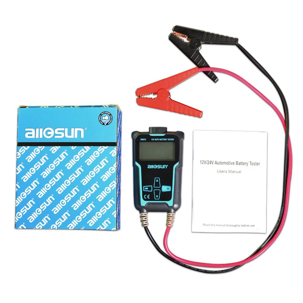 

EM575 12V/24V Auto Battery Testers Car Vehicle Battery Tester for Heavy Duty Trucks Light Duty Truck Cars Battery Test Detector