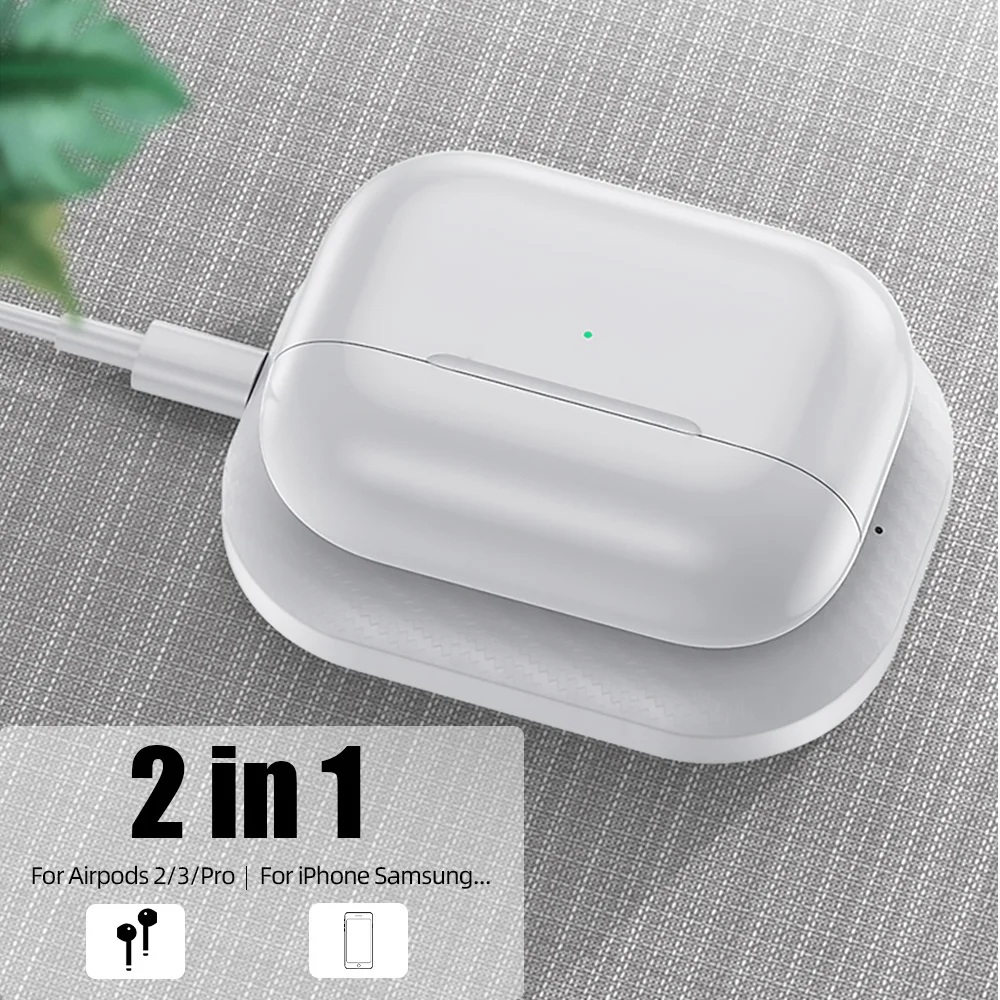 ! ACCEZZ 2 в 1 QI Беспроводное зарядное устройство док станция для Airpods AirPods 3 Pro Быстрая
