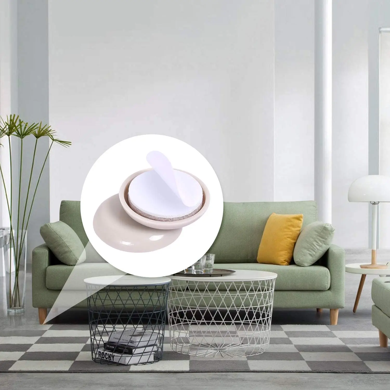 

40 Pack Self-Stick Furniture Sliders, 1-1/8" Round Self-Adhesive Furniture Moving Pads Chair Movers and Gliders Carpet Protector