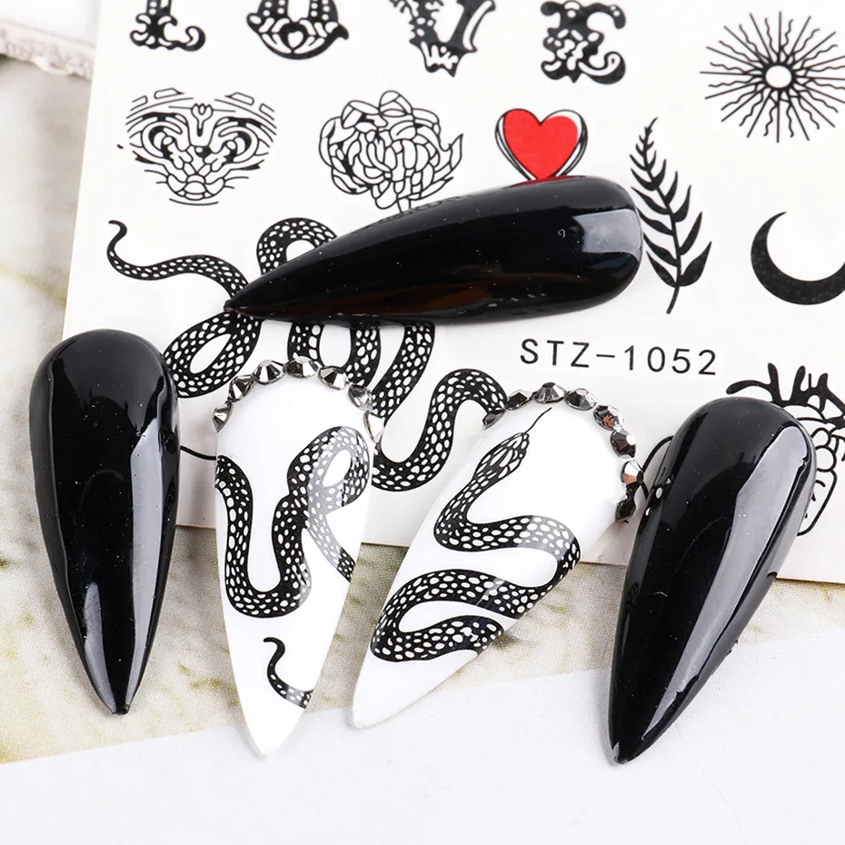 4 шт./компл. наклейки для ногтей персонализированные английские слова Змеиный