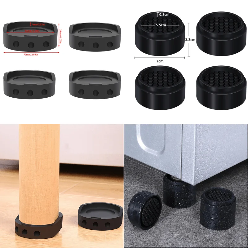 

4Pcs/Lot Base Heightening Base Supplies Anti Vibration Pads Non-Slip Cushion Refrigerator Washing Machine Furniture Heightened