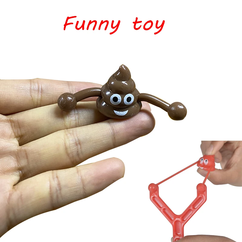 Funny Poop Ejection Toy Slingshot Fake Poop Antistress Gadget Aldult Vent Novelty Children's  Toy Children Sticky Stool Toy